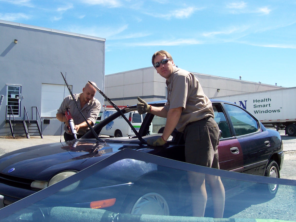 Ron & Kevin work day installing a Neon windshield